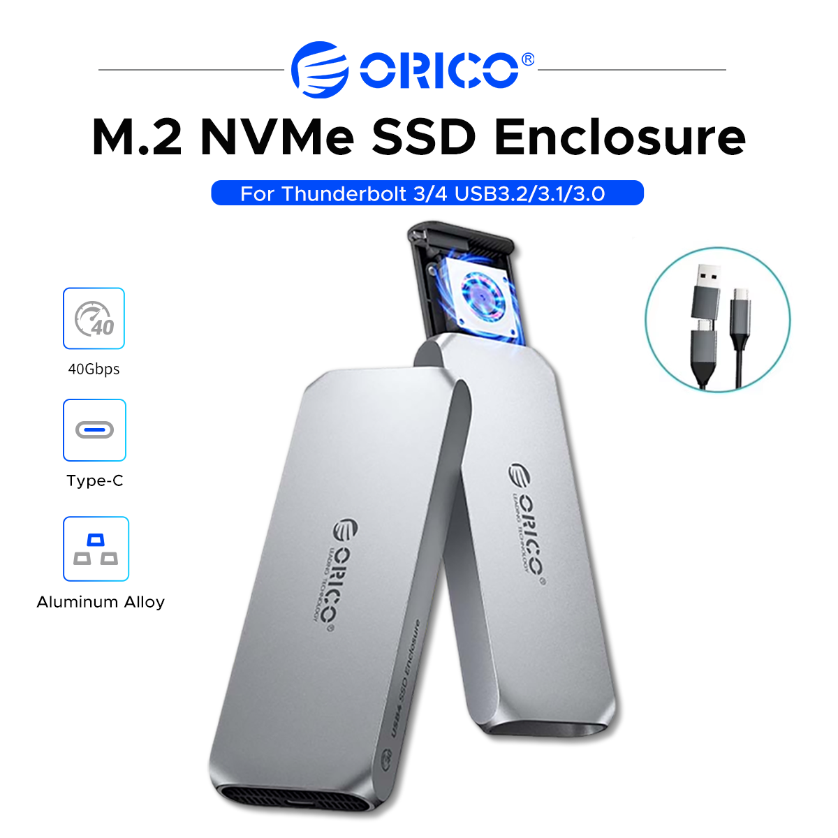 Usb4 40Gbps External Ssd 8Tb - ORICO USB4 M.2 NVMe SSD-Gehäuse, 40