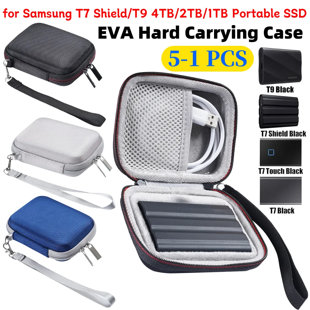 Samsung Ssd - EVA-Festplattengehäuse, stoßfestes, schützendes Reiseetui mit Netztasche