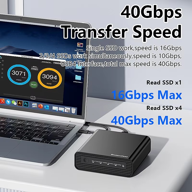 Aluminium M2 4-Bay USB4 Extern – M.2 Ssd Bewertung und Preis